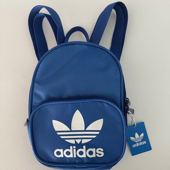 adidas classic mini backpack blue for Women Small Bag for Travel, Gym, Festival & More padded back panel Adidas Trefoil 2.0 Mini Backpack